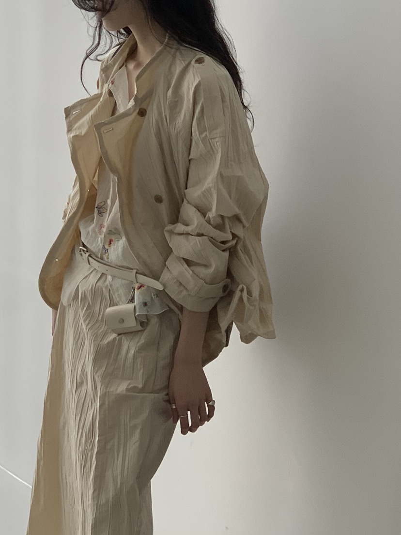 MURMUR韓國代購女士新品熱賣推薦26春夏夾克含腰帶金屬絲MURMUR夾克