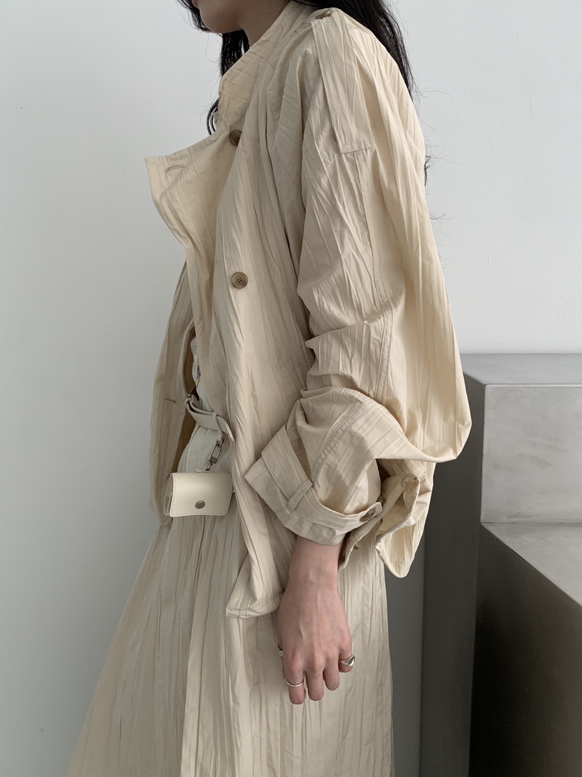 MURMUR韓國代購女士新品熱賣推薦26春夏夾克含腰帶金屬絲MURMUR夾克