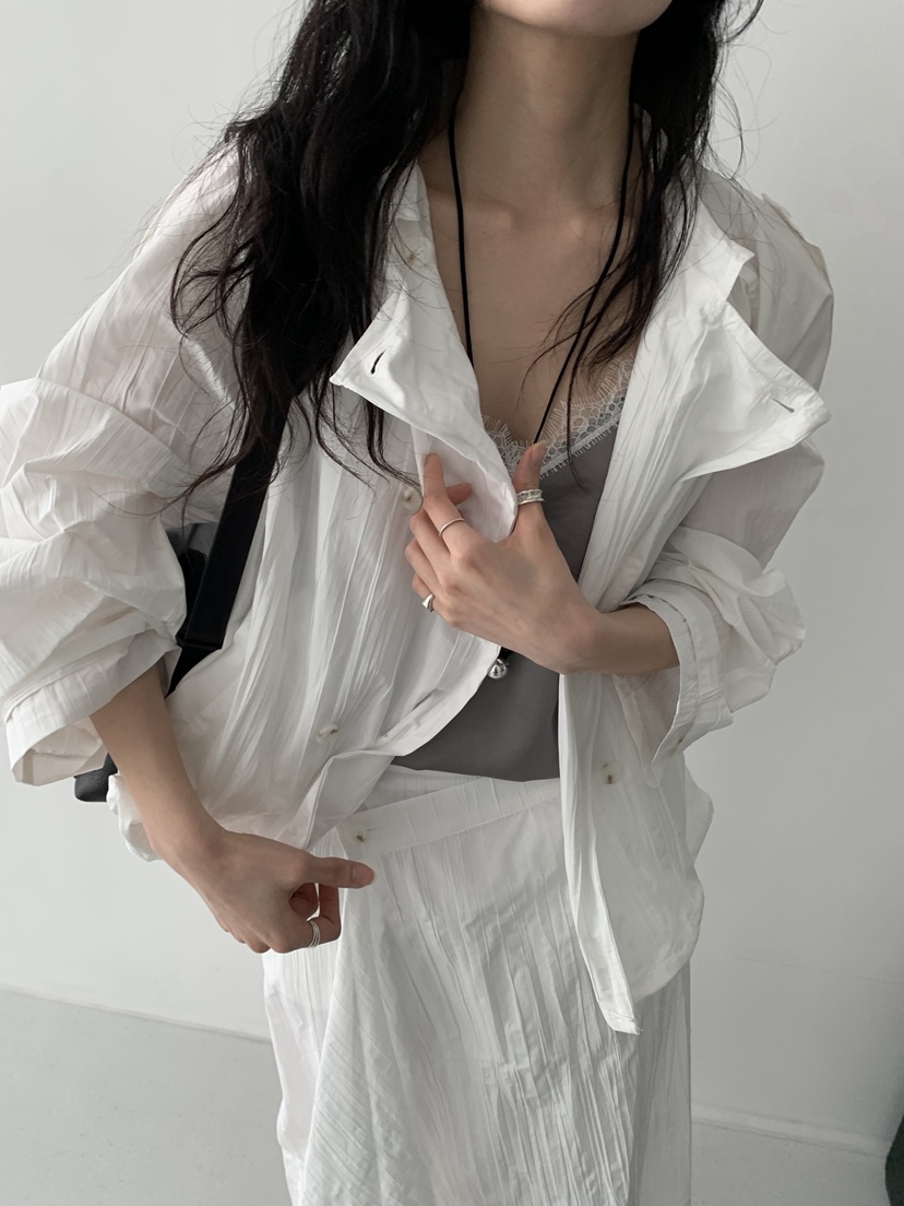 MURMUR韓國代購女士新品熱賣推薦26春夏夾克含腰帶金屬絲MURMUR夾克