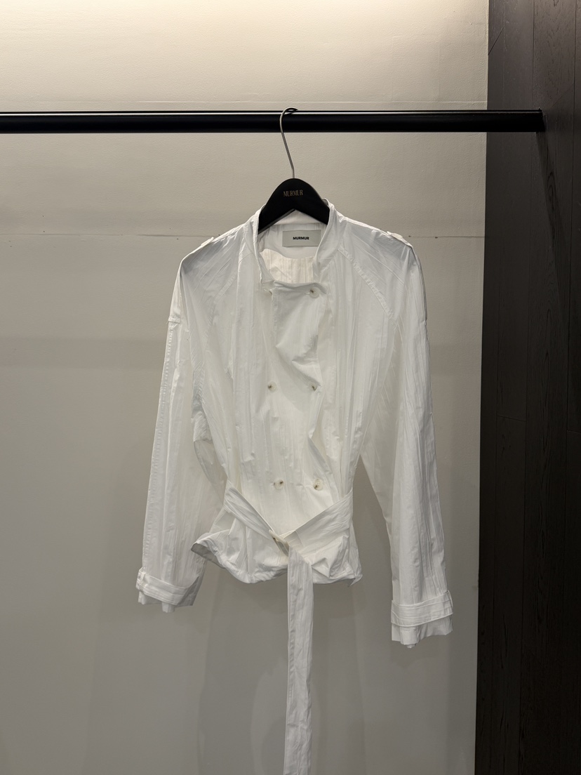 MURMUR韓國代購女士新品熱賣推薦26春夏夾克含腰帶金屬絲MURMUR夾克圖色1