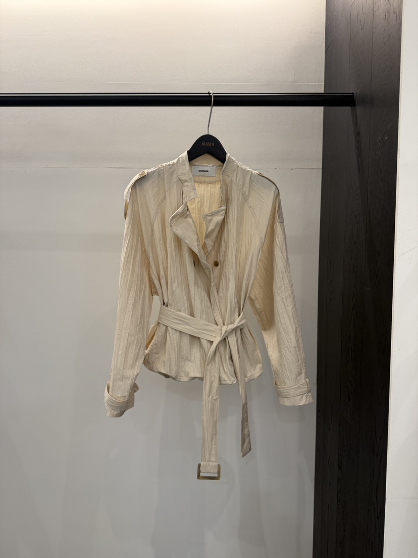 MURMUR韓國代購女士新品熱賣推薦26春夏夾克含腰帶金屬絲MURMUR夾克圖色2