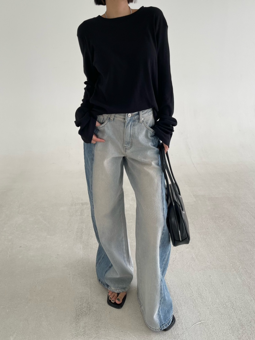 REIZ東大門實拍女裝新品推薦26春夏職業人氣休閑真品長袖T恤REIZ長袖T恤