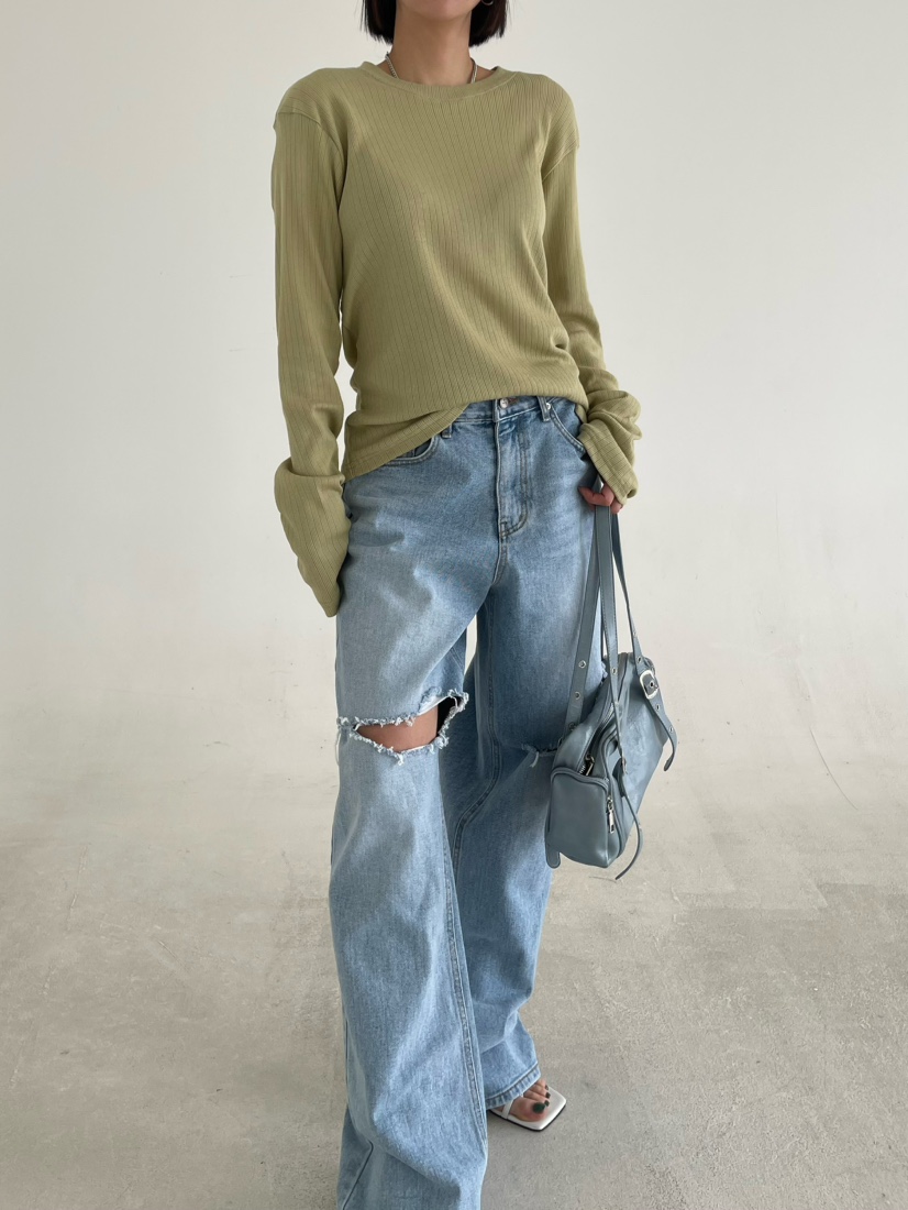 REIZ東大門實拍女裝新品推薦26春夏職業人氣休閑真品長袖T恤REIZ長袖T恤圖色1