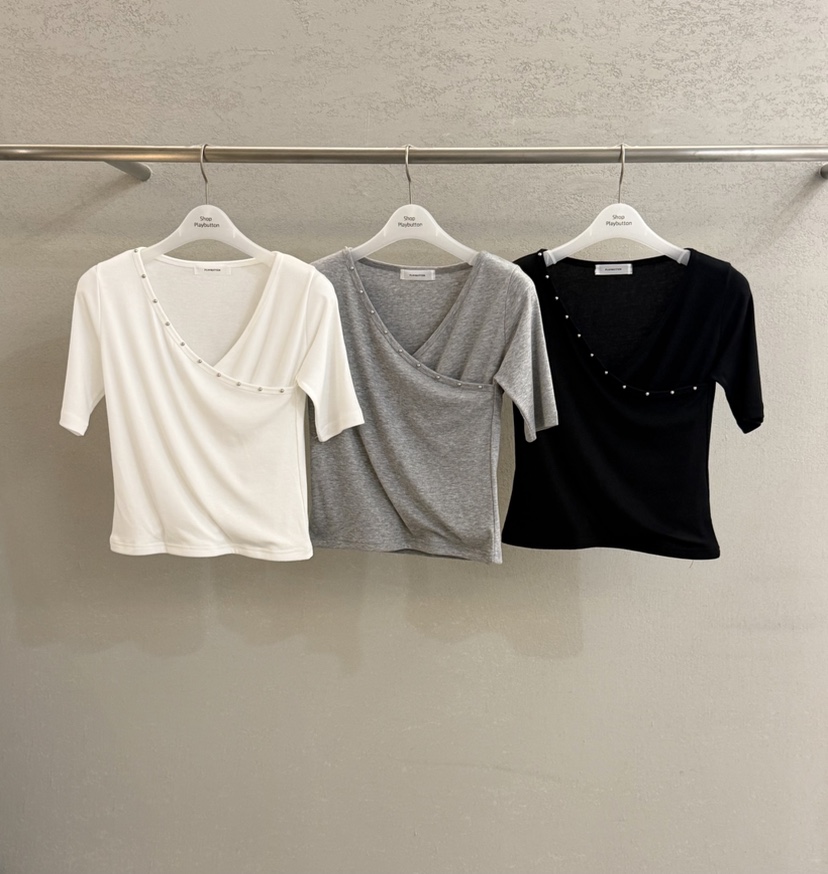 PLAYBUTTON-P東大門實拍女士新款職業熱賣真品26春夏T恤PLAYBUTTONT恤