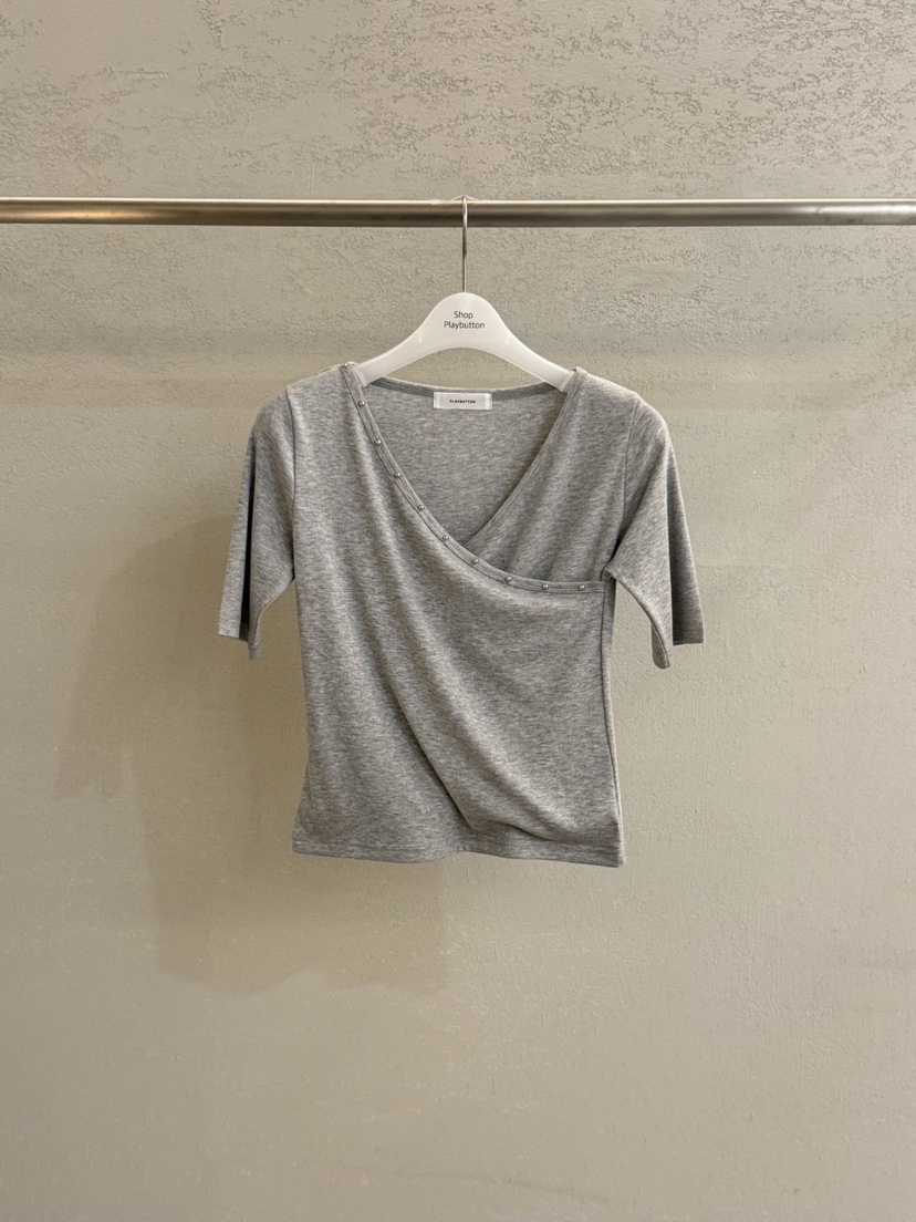 PLAYBUTTON-P東大門實拍女士新款職業熱賣真品26春夏T恤PLAYBUTTONT恤圖色1