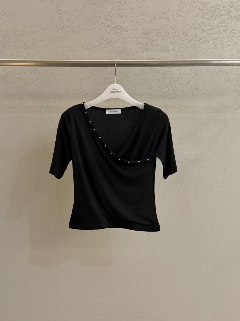 PLAYBUTTON-P東大門實拍女士新款職業熱賣真品26春夏T恤PLAYBUTTONT恤圖色2