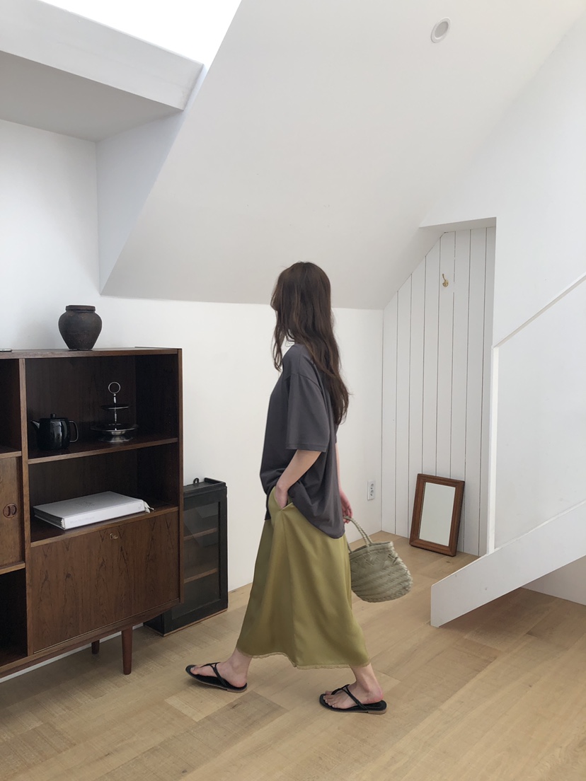 ATHEA東大門實拍女裝新品休閑推薦人氣熱賣26春夏長裙蕾絲緞面ATHEA長裙