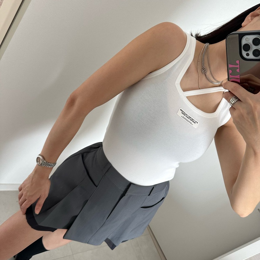 SOUIT東大門實拍女士新品推薦時尚人氣職業休閑熱賣吊帶背心SOUIT by mabel-L吊帶/背心