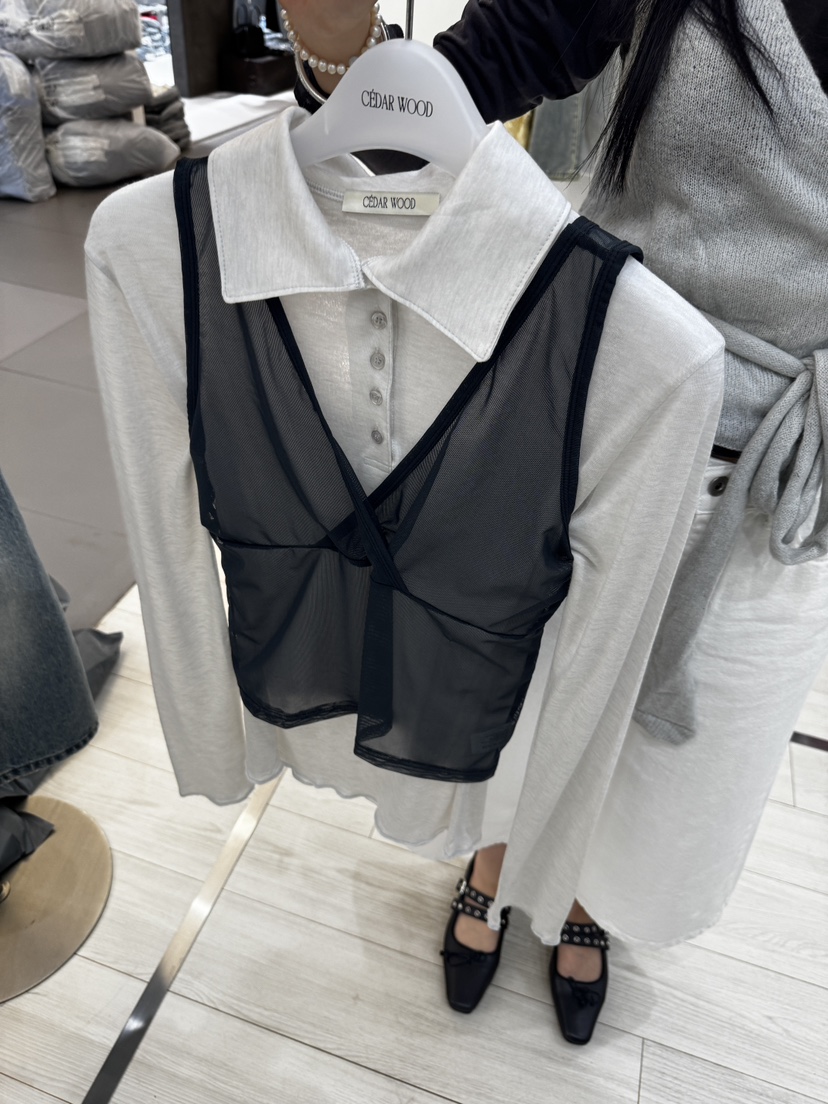CEDARWOOD東大門實拍女士新品26春夏真品吊帶背心不含內搭CEDAR WOOD吊帶/背心圖色1