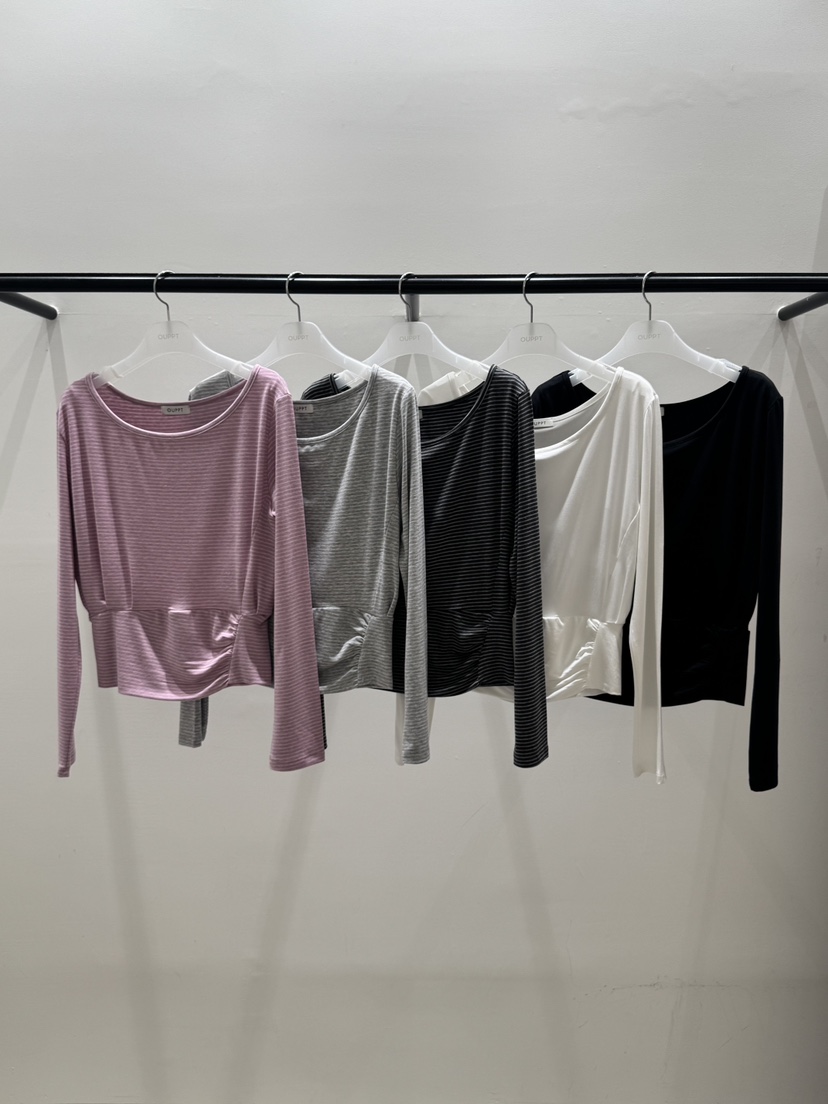 OUPPT韓國代購女士新款休閑人氣熱賣真品26春夏職業長袖T恤OUPPT長袖T恤圖色5左三色