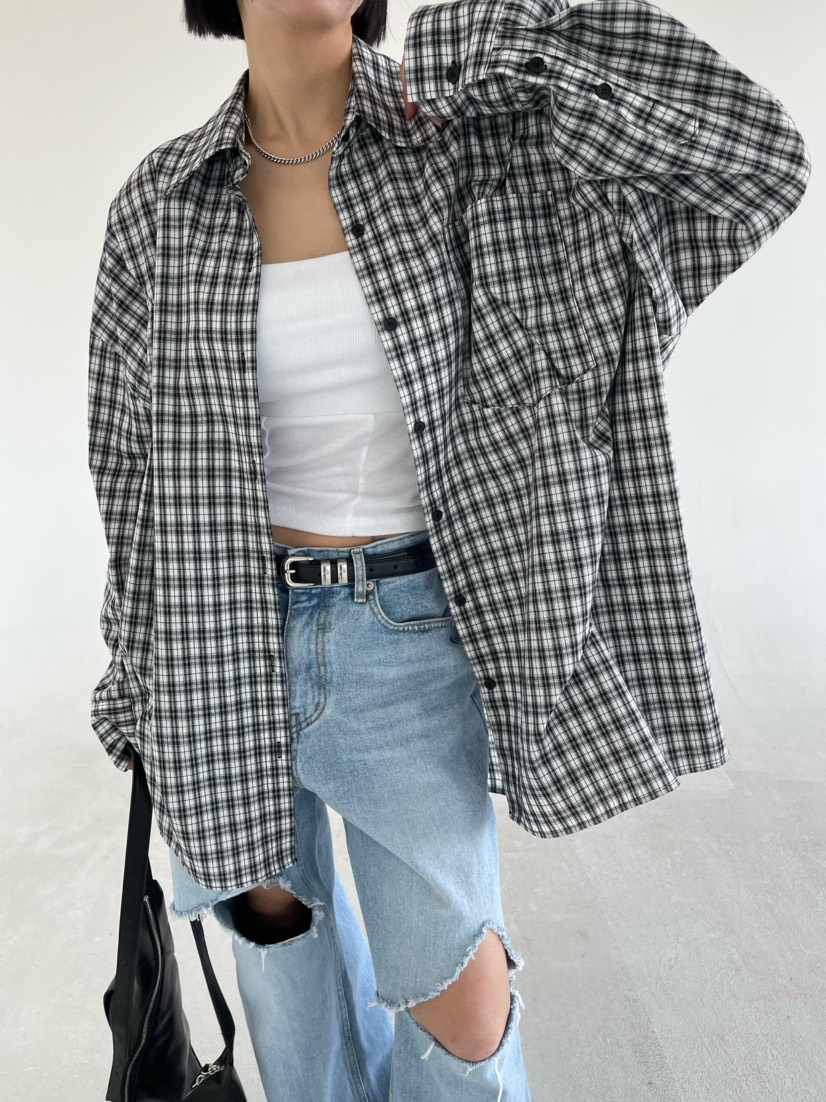 REIZ東大門實拍女士新品真品職業人氣襯衫蕾絲衫格子褶裥REIZ襯衫/蕾絲衫