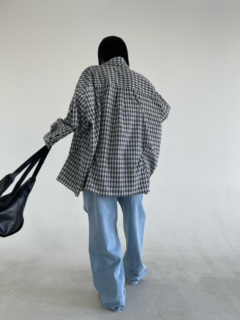 REIZ東大門實拍女士新品真品職業人氣襯衫蕾絲衫格子褶裥REIZ襯衫/蕾絲衫