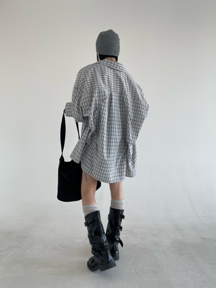 REIZ東大門實拍女士新品真品職業人氣襯衫蕾絲衫格子褶裥REIZ襯衫/蕾絲衫