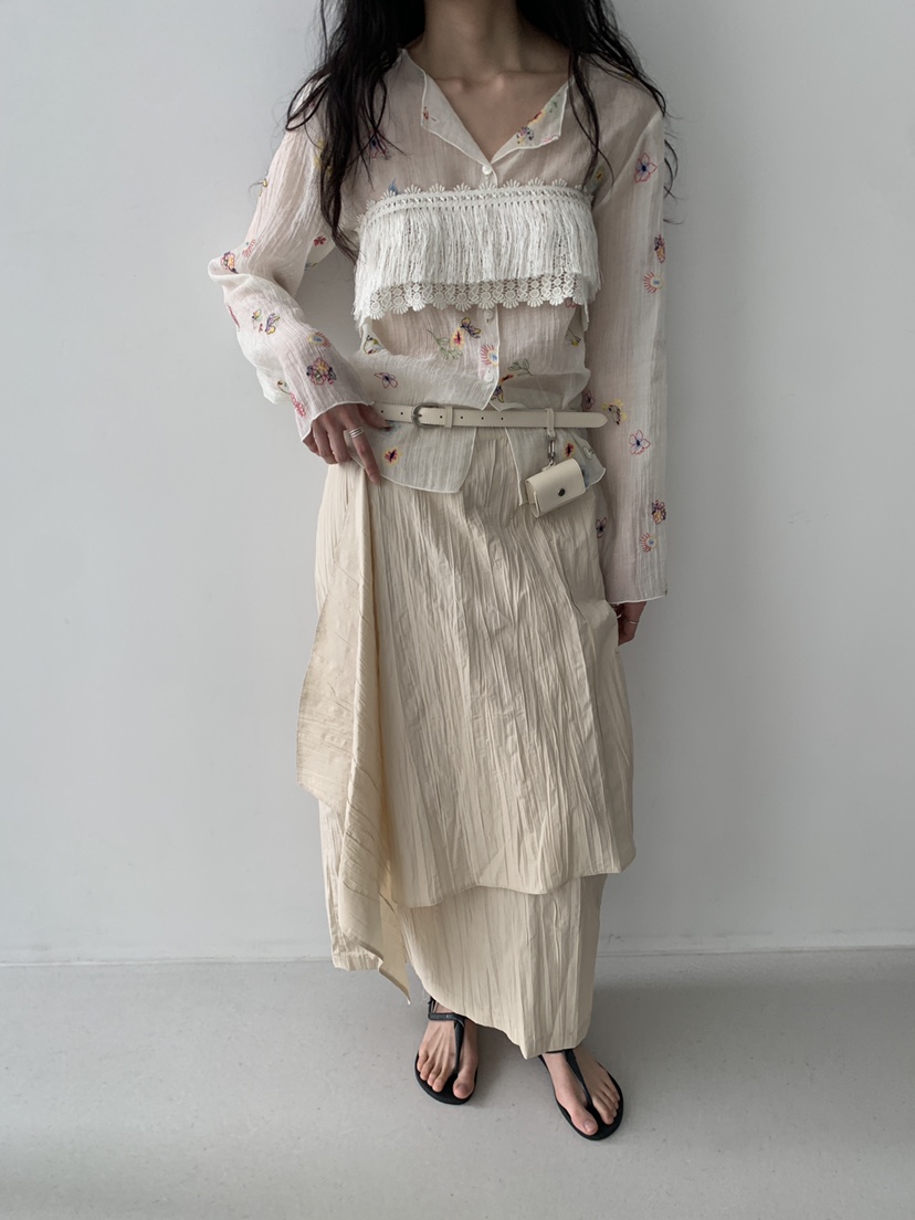 MURMUR東大門實拍女士新品熱賣推薦人氣職業26春夏長裙金屬絲MURMUR長裙