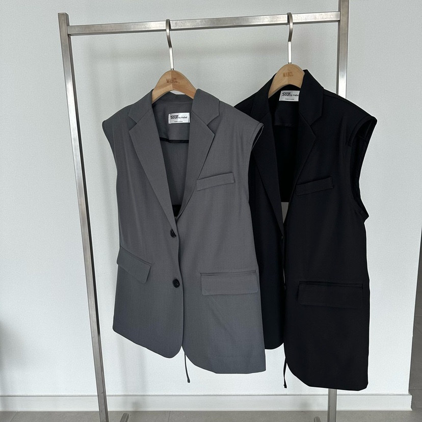 SOUIT韓國代購女士新款時尚職業休閑推薦馬甲不含內搭雪紡SOUIT by mabel-L馬甲