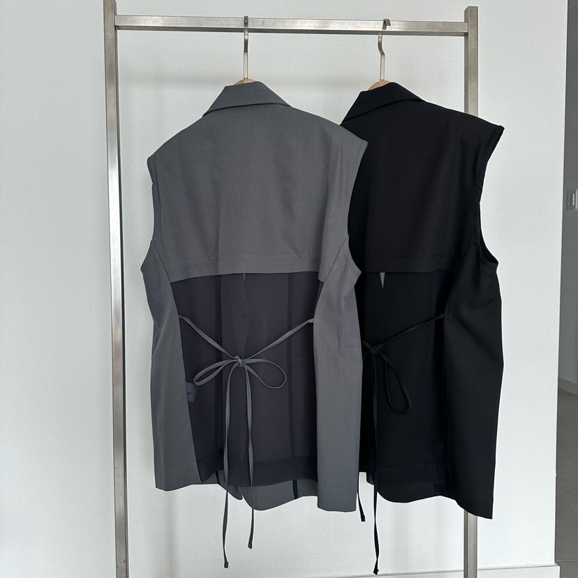 SOUIT韓國代購女士新款時尚職業休閑推薦馬甲不含內搭雪紡SOUIT by mabel-L馬甲