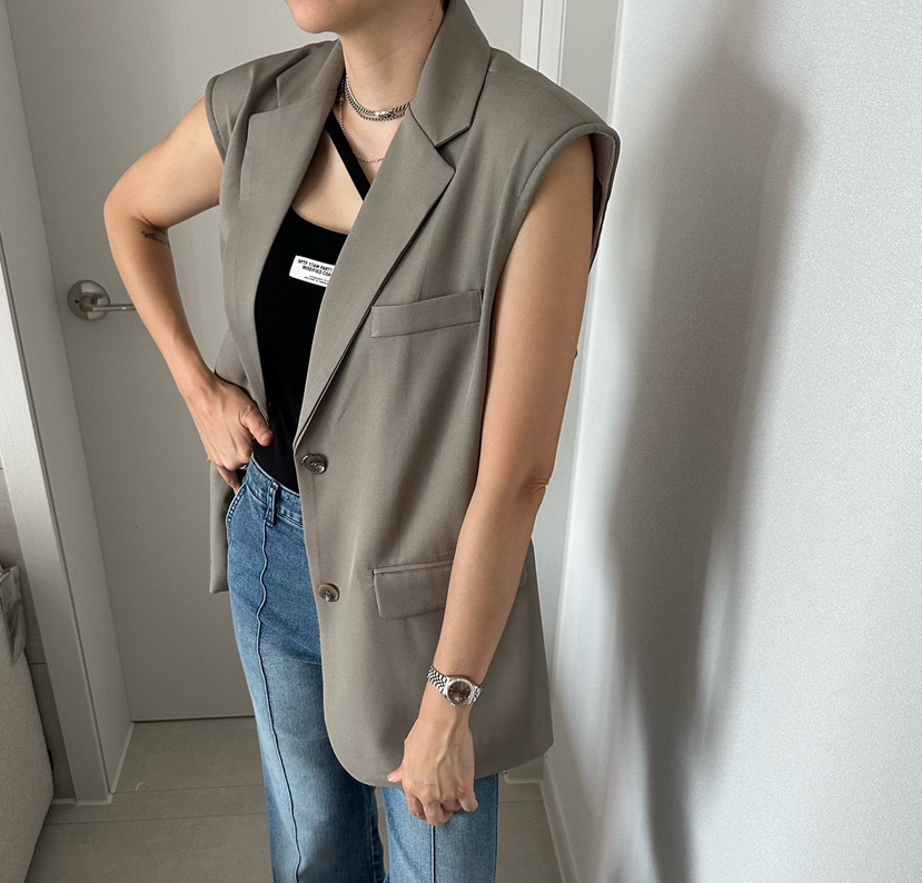 SOUIT韓國代購女士新款時尚職業休閑推薦馬甲不含內搭雪紡SOUIT by mabel-L馬甲