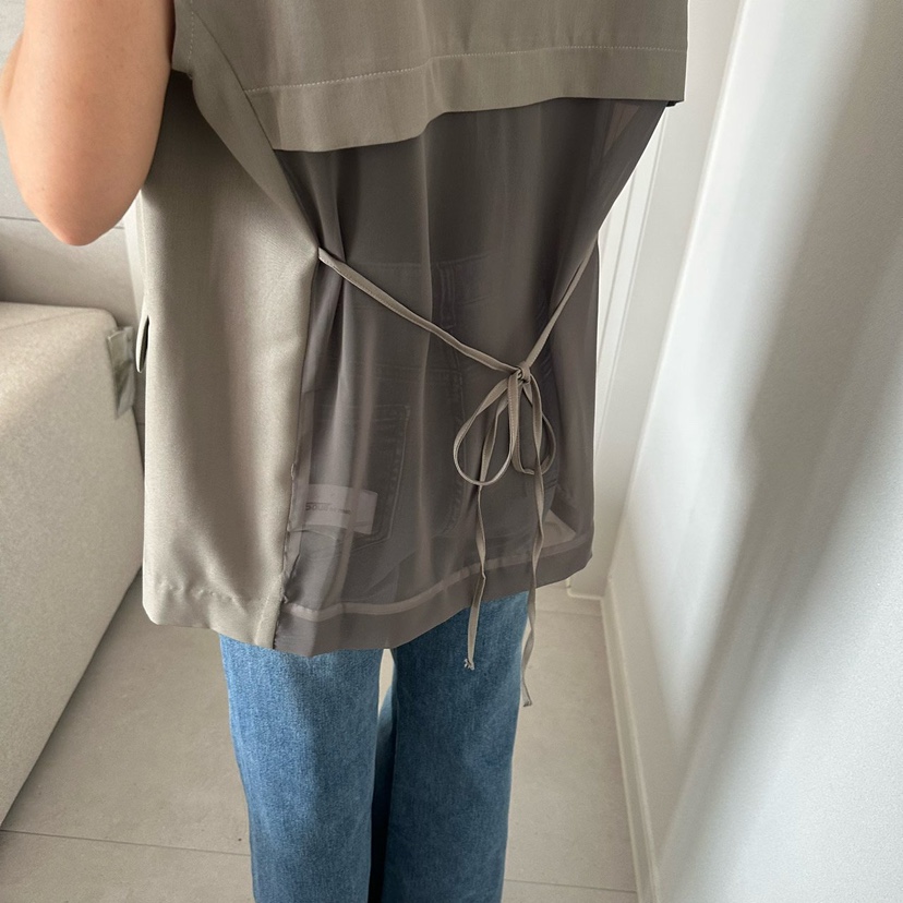 SOUIT韓國代購女士新款時尚職業休閑推薦馬甲不含內搭雪紡SOUIT by mabel-L馬甲