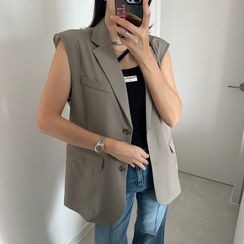 SOUIT韓國代購女士新款時尚職業休閑推薦馬甲不含內搭雪紡SOUIT by mabel-L馬甲