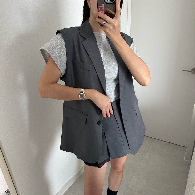 SOUIT韓國代購女士新款時尚職業休閑推薦馬甲不含內搭雪紡SOUIT by mabel-L馬甲