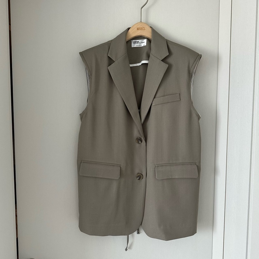 SOUIT韓國代購女士新款時尚職業休閑推薦馬甲不含內搭雪紡SOUIT by mabel-L馬甲圖色1