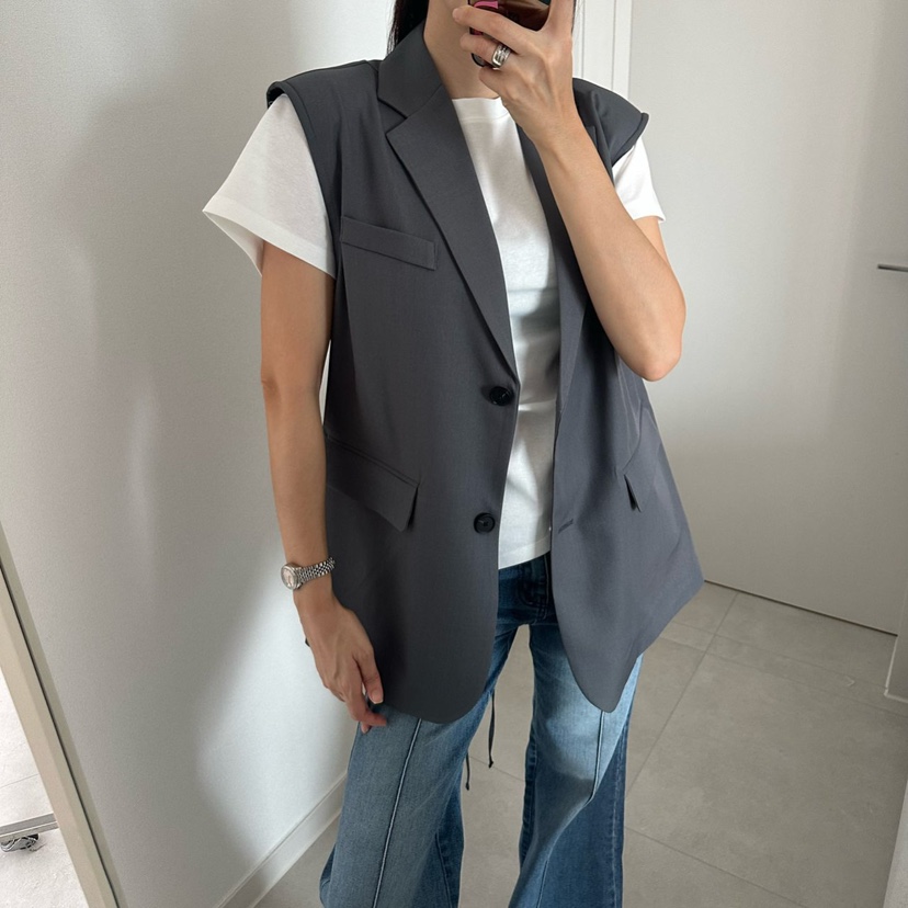SOUIT韓國代購女士新款時尚職業休閑推薦馬甲不含內搭雪紡SOUIT by mabel-L馬甲圖色3
