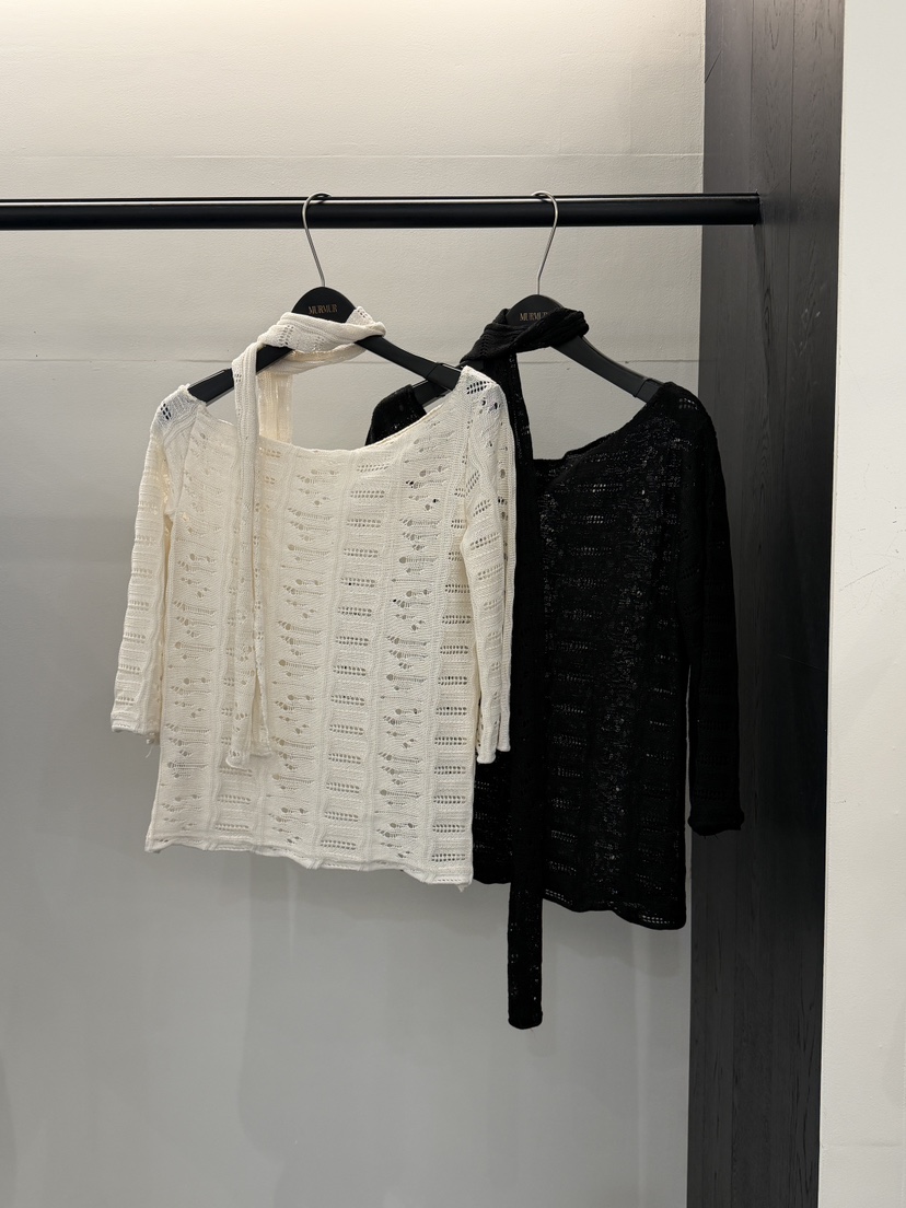 MURMUR韓國直郵女裝新品休閑人氣26春夏時尚針織衫含脖帶MURMUR針織衫