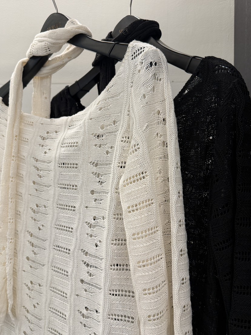 MURMUR韓國直郵女裝新品休閑人氣26春夏時尚針織衫含脖帶MURMUR針織衫