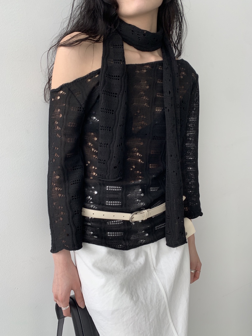 MURMUR韓國直郵女裝新品休閑人氣26春夏時尚針織衫含脖帶MURMUR針織衫