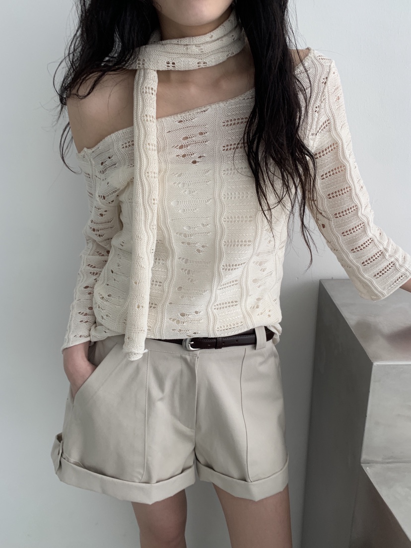 MURMUR韓國直郵女裝新品休閑人氣26春夏時尚針織衫含脖帶MURMUR針織衫