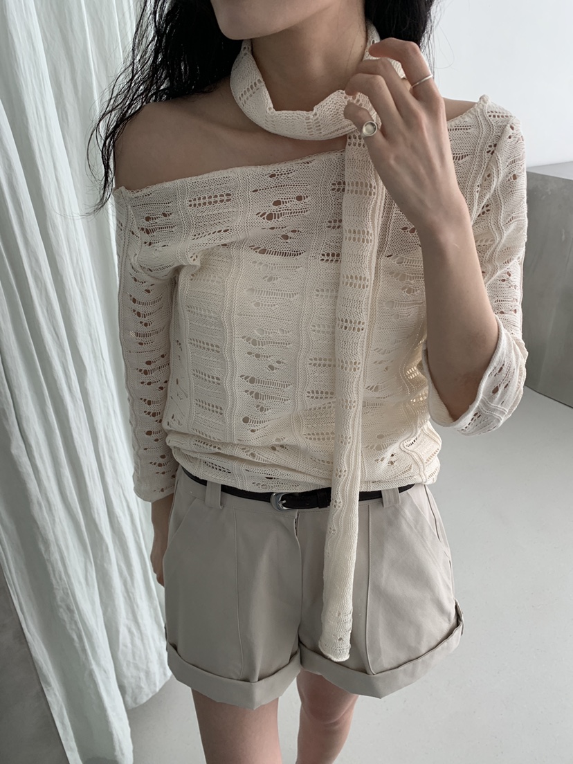 MURMUR韓國直郵女裝新品休閑人氣26春夏時尚針織衫含脖帶MURMUR針織衫