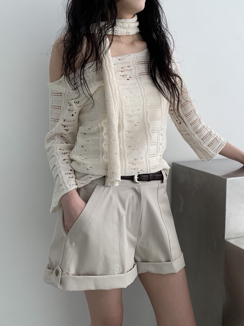 MURMUR韓國直郵女裝新品休閑人氣26春夏時尚針織衫含脖帶MURMUR針織衫