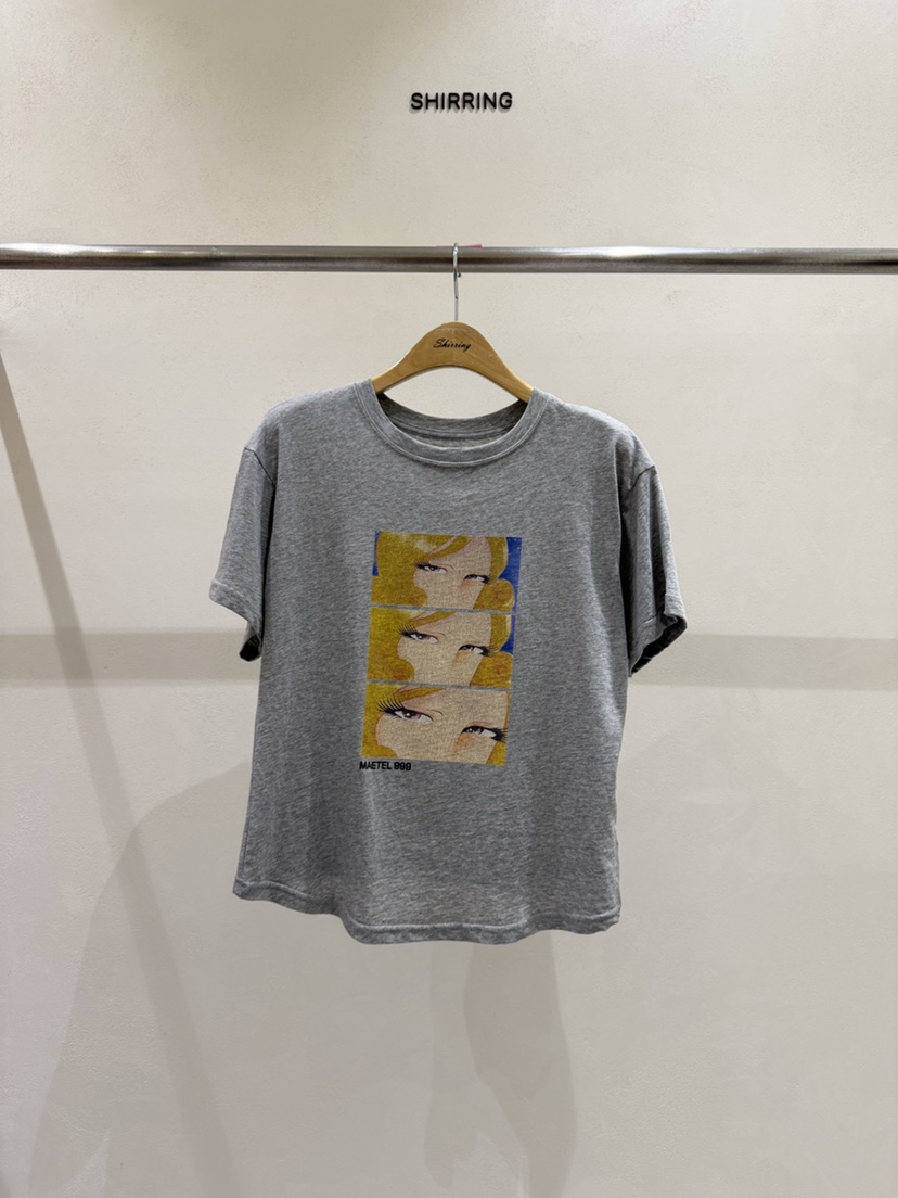 SHIRRING韓國直郵女士新品時尚真品人氣26春夏休閑推薦T恤SHIRRINGT恤圖色1