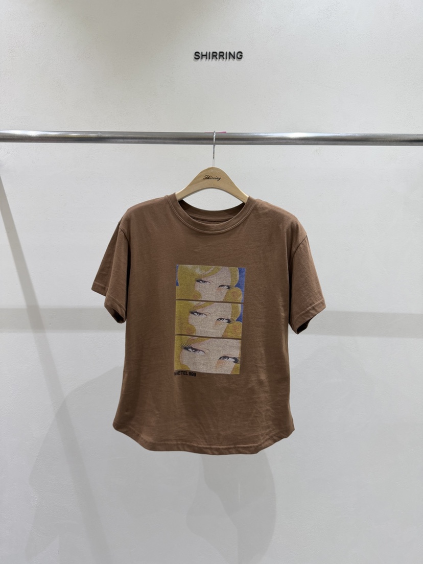 SHIRRING韓國直郵女士新品時尚真品人氣26春夏休閑推薦T恤SHIRRINGT恤圖色3