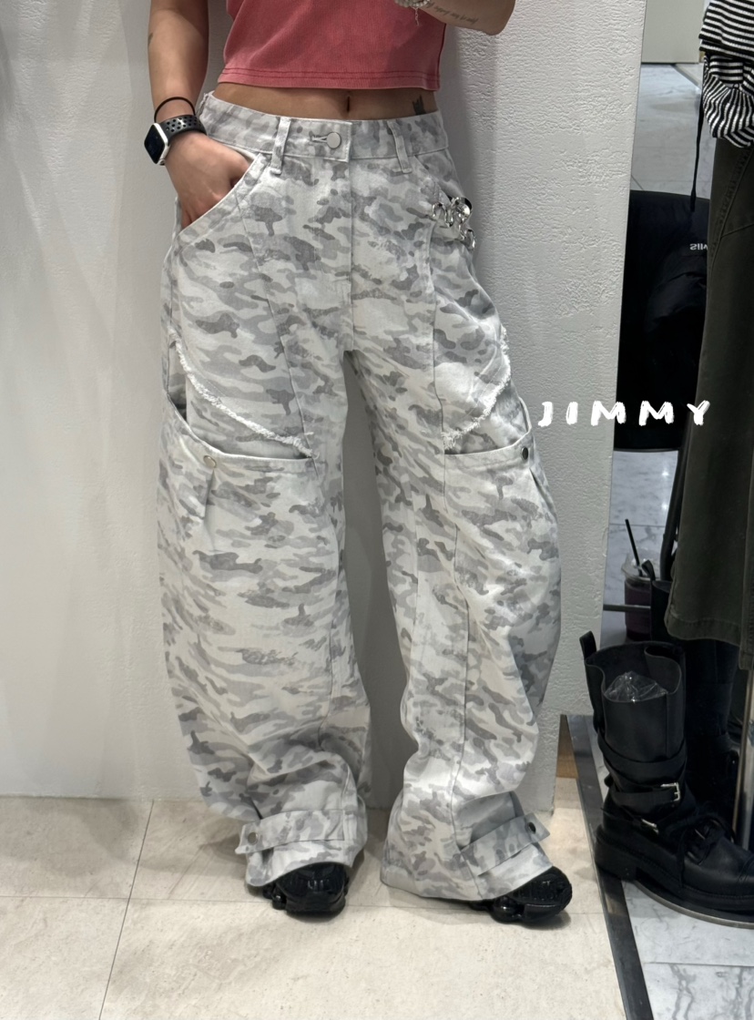 JIMMY韓國代購女士新款時尚休閑26春夏職業推薦休閑褲迷彩JIMMY/REMAKE休閑褲
