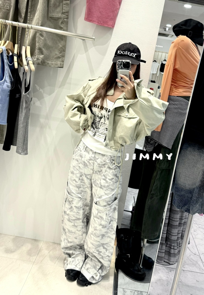 JIMMY韓國代購女士新款時尚休閑26春夏職業推薦休閑褲迷彩JIMMY/REMAKE休閑褲