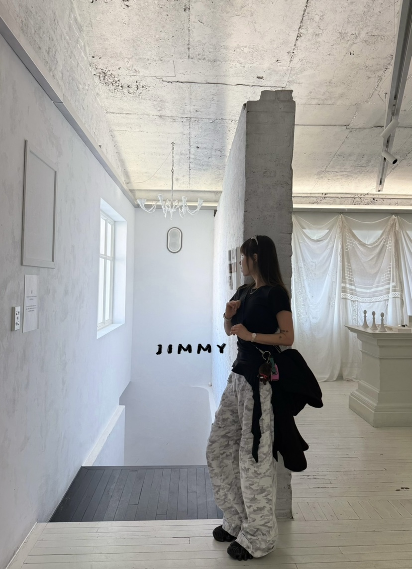 JIMMY韓國代購女士新款時尚休閑26春夏職業推薦休閑褲迷彩JIMMY/REMAKE休閑褲