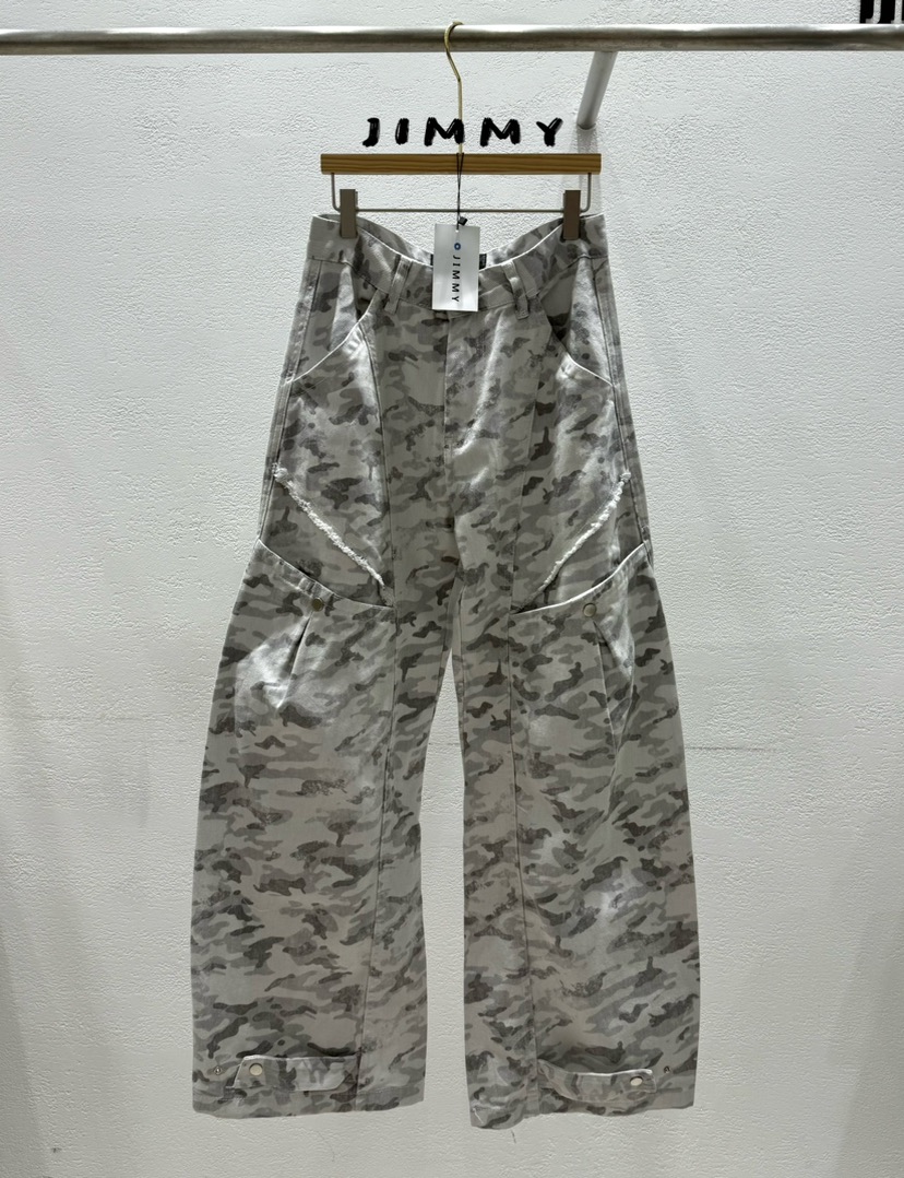 JIMMY韓國代購女士新款時尚休閑26春夏職業推薦休閑褲迷彩JIMMY/REMAKE休閑褲圖色1