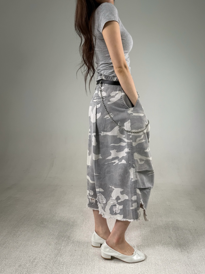 SHIRRING韓國代購女士新品推薦真品職業休閑人氣短褲迷彩SHIRRING短褲