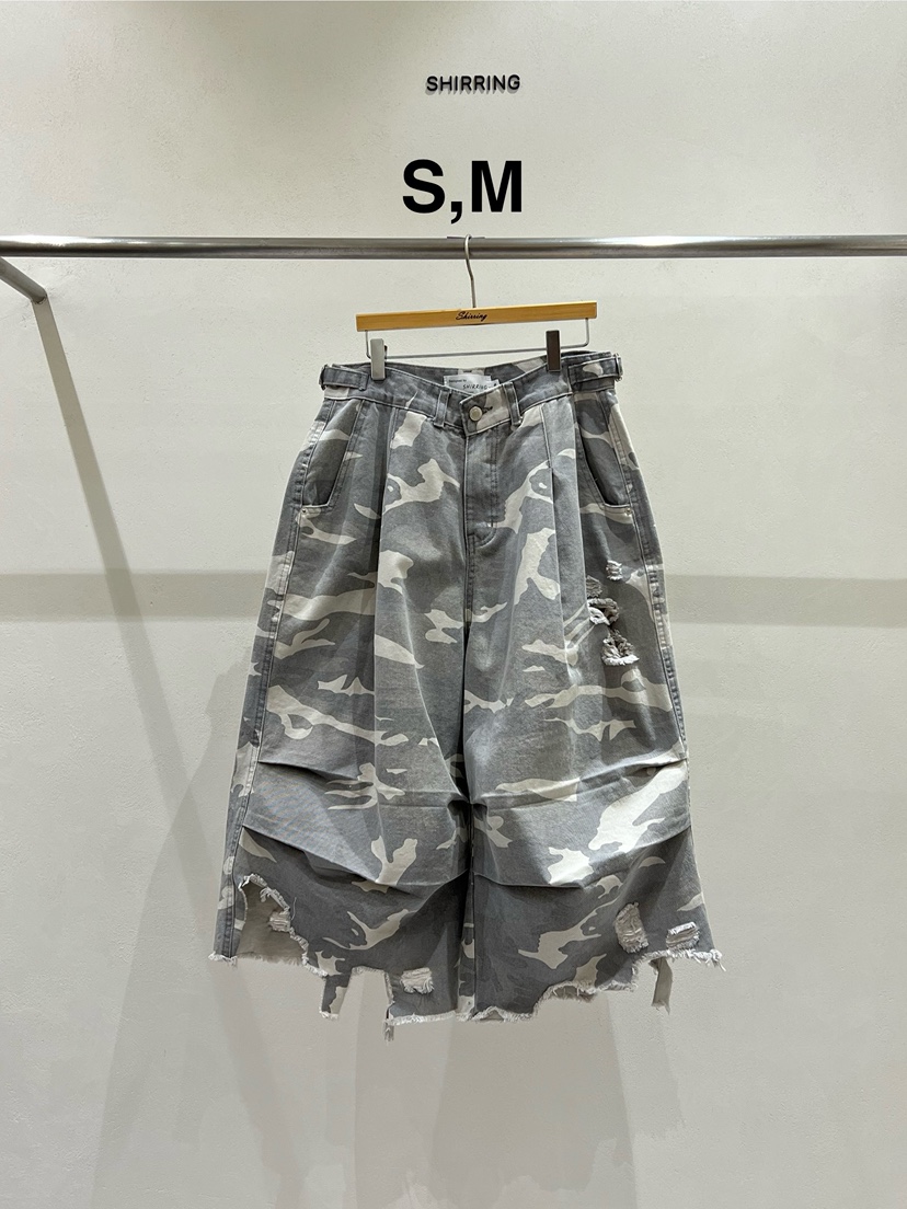 SHIRRING韓國代購女士新品推薦真品職業休閑人氣短褲迷彩SHIRRING短褲圖色1