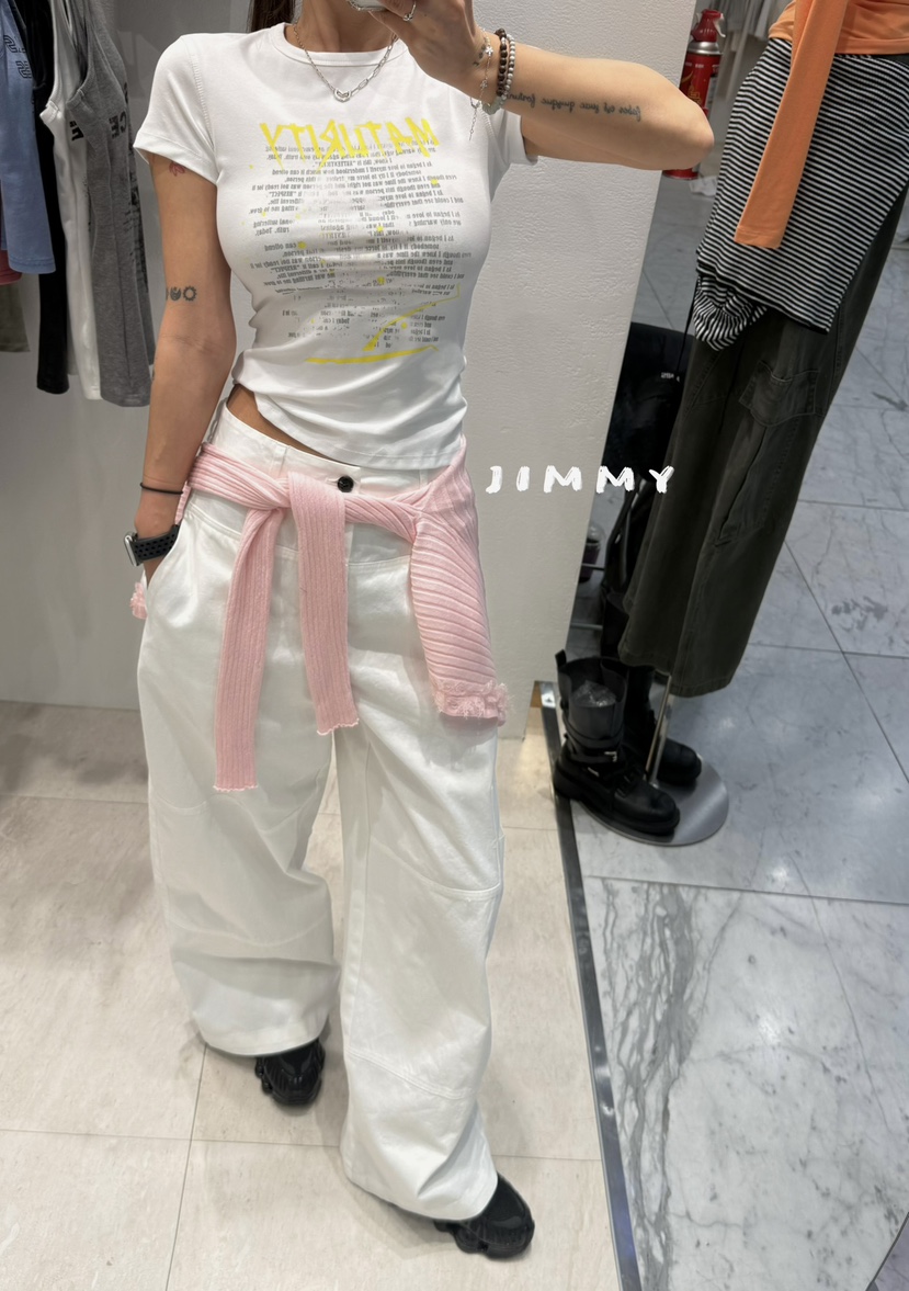 JIMMY東大門實拍女裝新款時尚推薦職業休閑休閑褲口袋棉質JIMMY/REMAKE休閑褲
