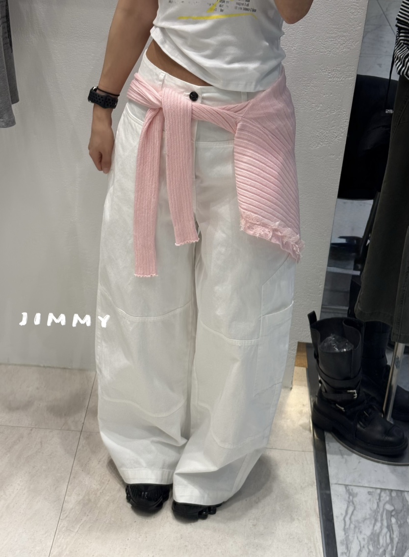JIMMY東大門實拍女裝新款時尚推薦職業休閑休閑褲口袋棉質JIMMY/REMAKE休閑褲