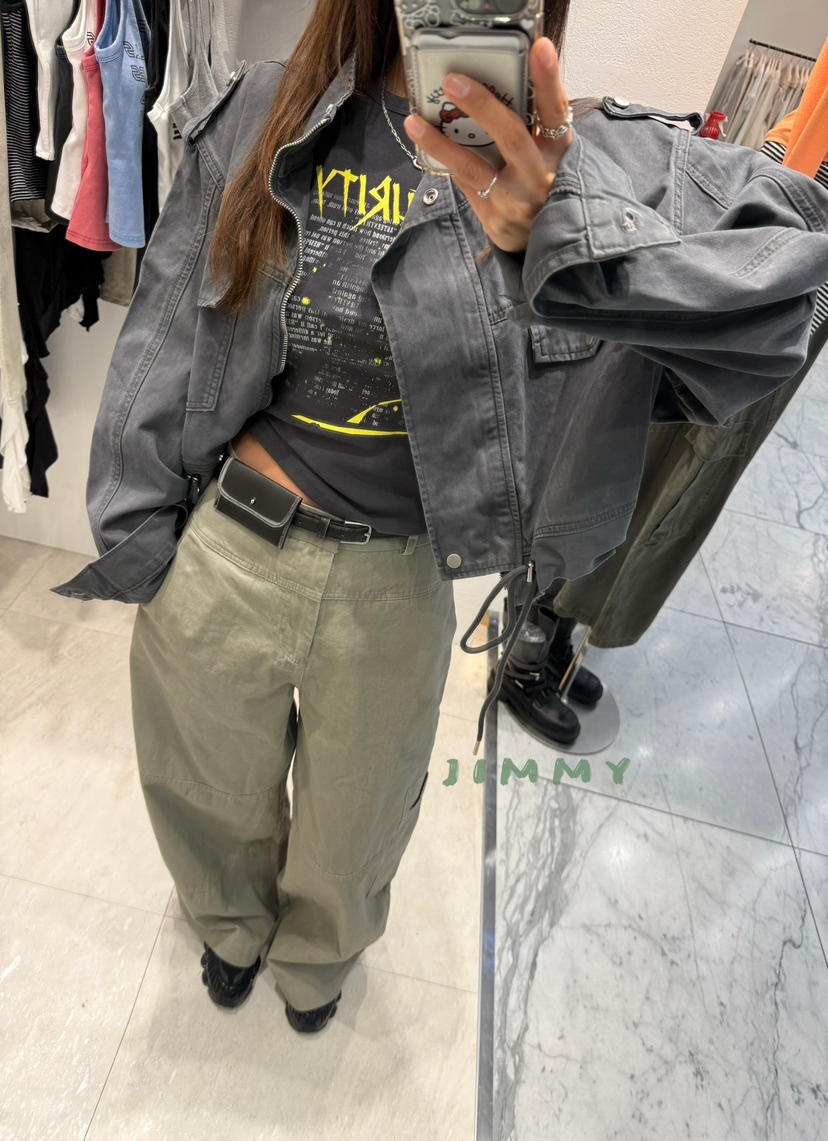 JIMMY東大門實拍女裝新款時尚推薦職業休閑休閑褲口袋棉質JIMMY/REMAKE休閑褲