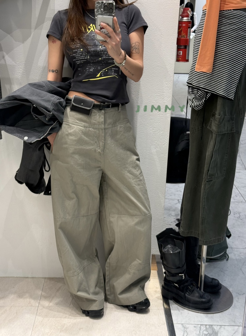 JIMMY東大門實拍女裝新款時尚推薦職業休閑休閑褲口袋棉質JIMMY/REMAKE休閑褲