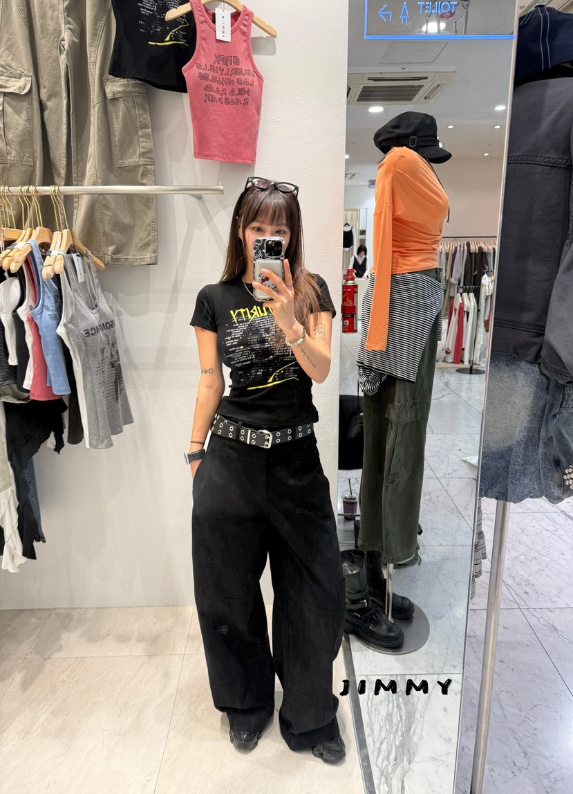 JIMMY東大門實拍女裝新款時尚推薦職業休閑休閑褲口袋棉質JIMMY/REMAKE休閑褲