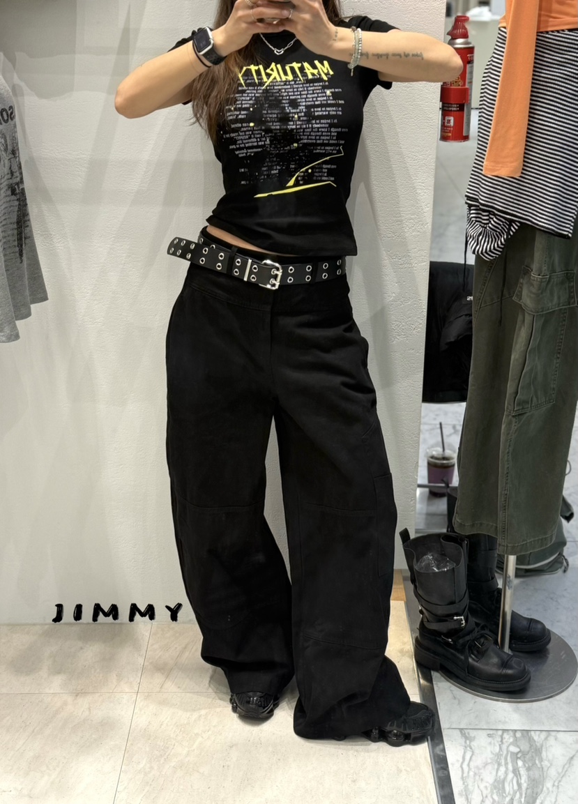 JIMMY東大門實拍女裝新款時尚推薦職業休閑休閑褲口袋棉質JIMMY/REMAKE休閑褲