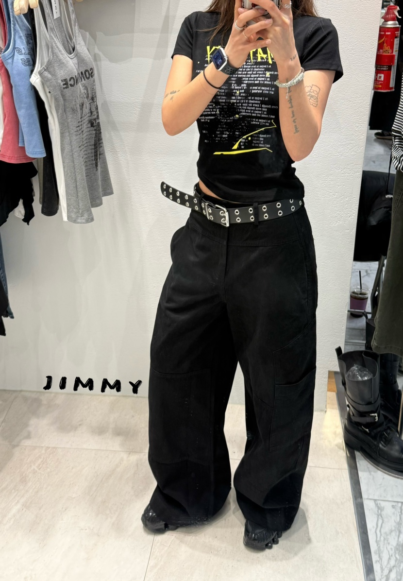 JIMMY東大門實拍女裝新款時尚推薦職業休閑休閑褲口袋棉質JIMMY/REMAKE休閑褲