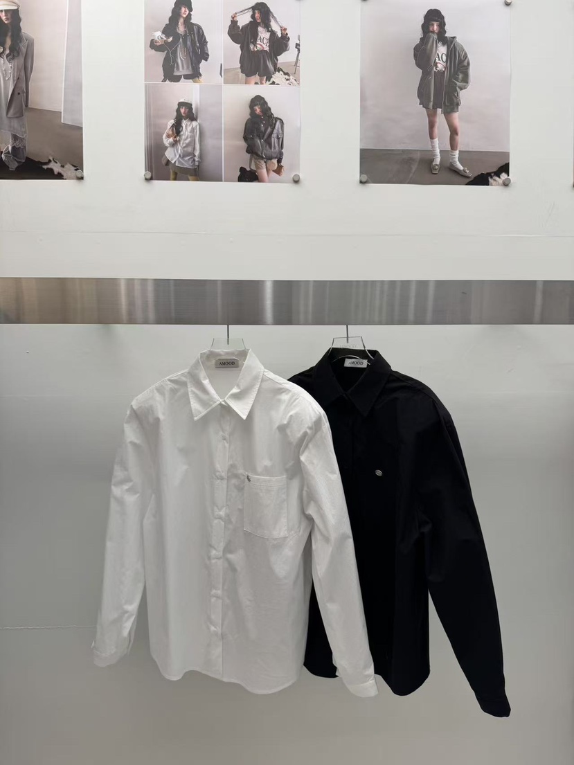 AMOOD東大門直郵女士新款休閑人氣時尚26春夏襯衫蕾絲衫柔軟AMOOD襯衫/蕾絲衫