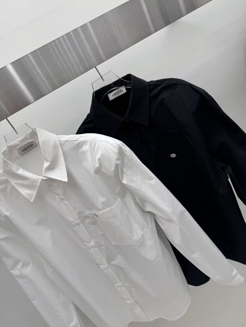 AMOOD東大門直郵女士新款休閑人氣時尚26春夏襯衫蕾絲衫柔軟AMOOD襯衫/蕾絲衫