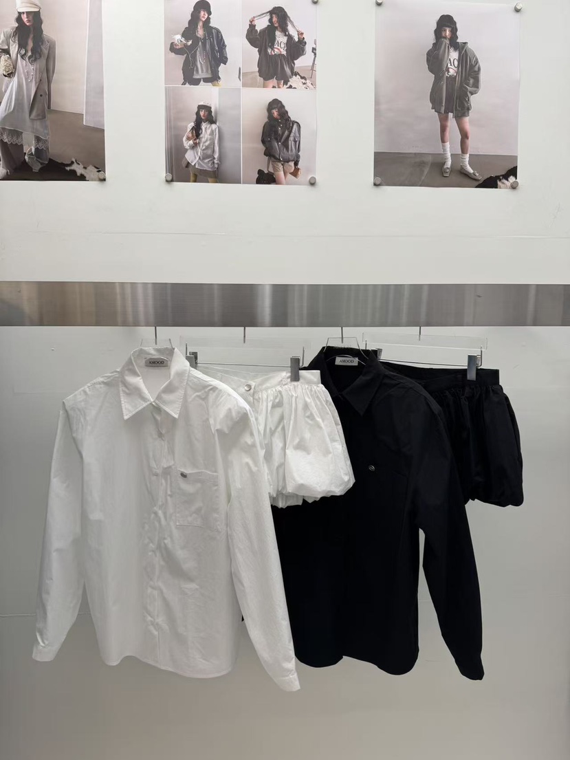 AMOOD東大門直郵女士新款休閑人氣時尚26春夏襯衫蕾絲衫柔軟AMOOD襯衫/蕾絲衫